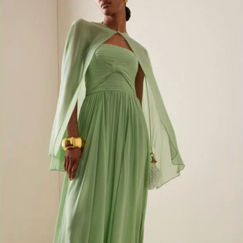 princesspolly green dress Lola Dress w. Scarf main image 1