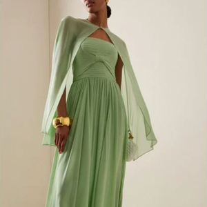 Scarf-Neck Strapless Silk-Georgette Gown – Mademoiselle